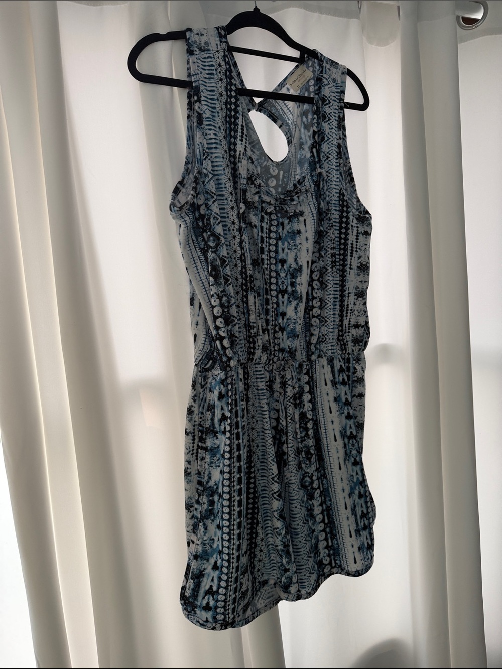 Bobbie Brooks Blue and White Sleeveless Mini Dress